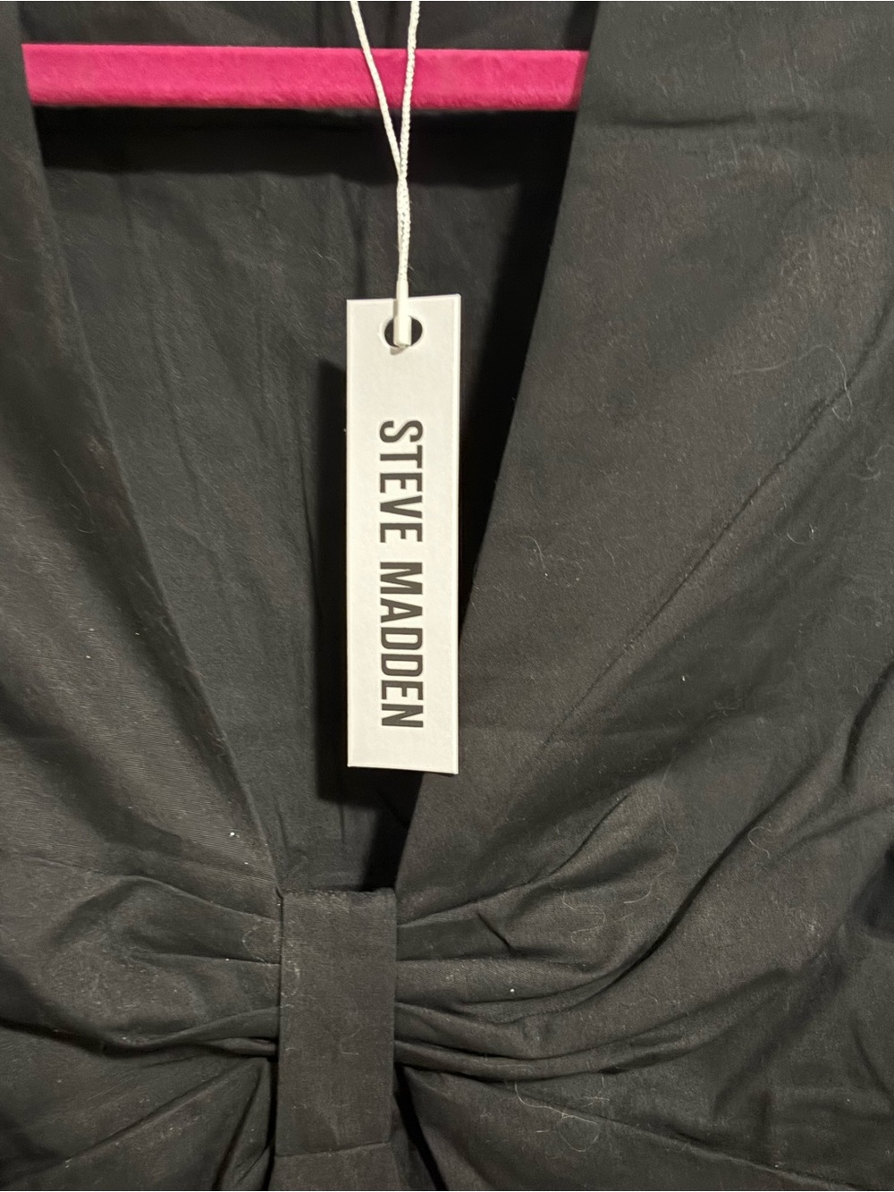 Steve Madden Black Strapless Twist-Front Dress